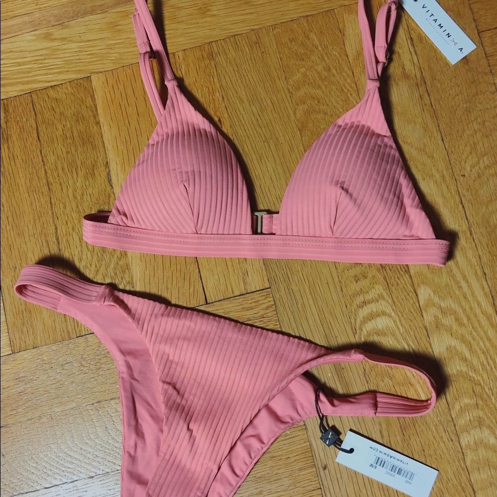 Soft Coral EcoRib Bikini Set NWT Sustainable